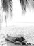 You can’t help but smell the ocean air and feel the warmth of the sun on your skin with one glance at this gorgeous driftwood log under a swaying palm trees at the beach in Costa Rica. Welcome back to your tropical paradise. "Via Paradise" black and white beach palm tree print by Samba to the Sea.