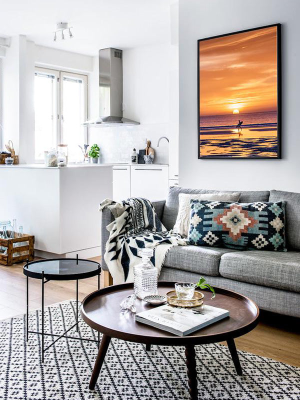 Walking On Sunshine surfer sunset photo in Costa Rica by Samba to the Sea at The Sunset Shop.