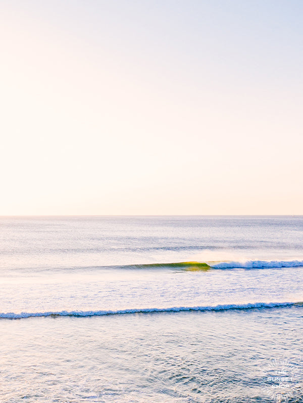 Golden turquoise wave breaking during golden hour in Costa Rica. "Wave Watch" aerial wave photo by Kristen M. Brown, Samba to the Sea for The Sunset Shop.