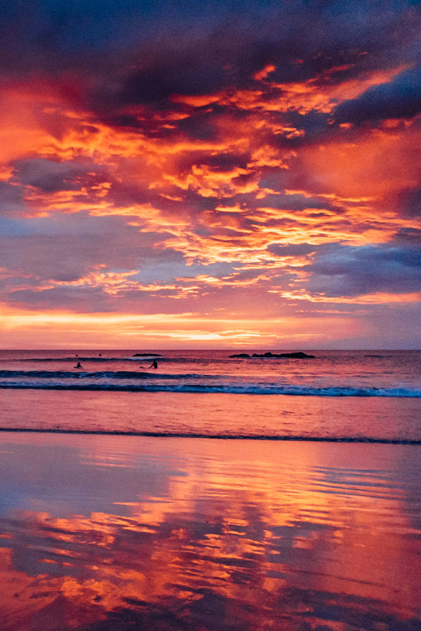 Pink sunset sky in Costa Rica. Wish You Were Here sunset print by Samba to the Sea at The Sunset Shop. 